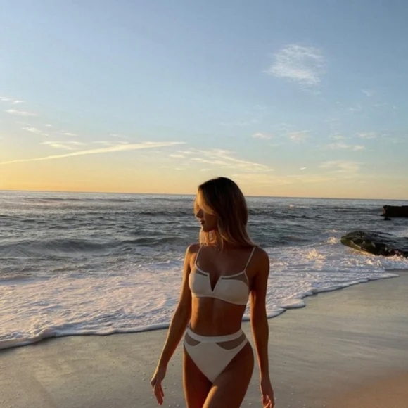 L*Space Sadie Palonia Bikini Set Cream Ribbed - Picture 10 of 15